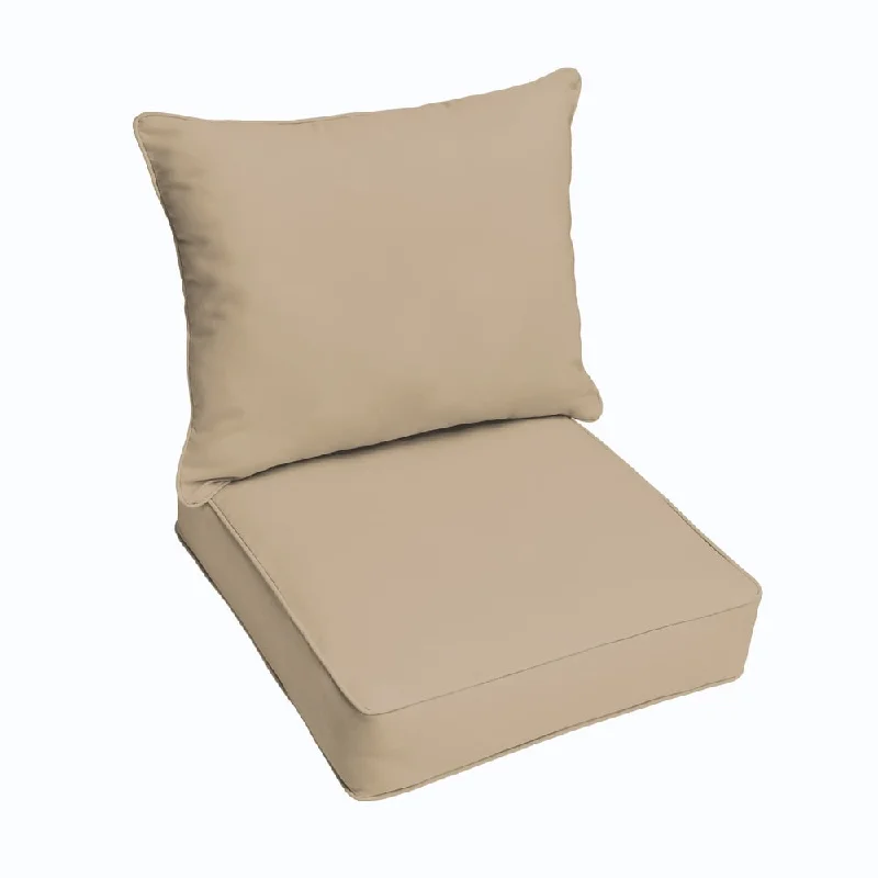 Sorra Home Sloane Beige Indoor/ Outdoor Corded Chair Cushion And Pillow Set