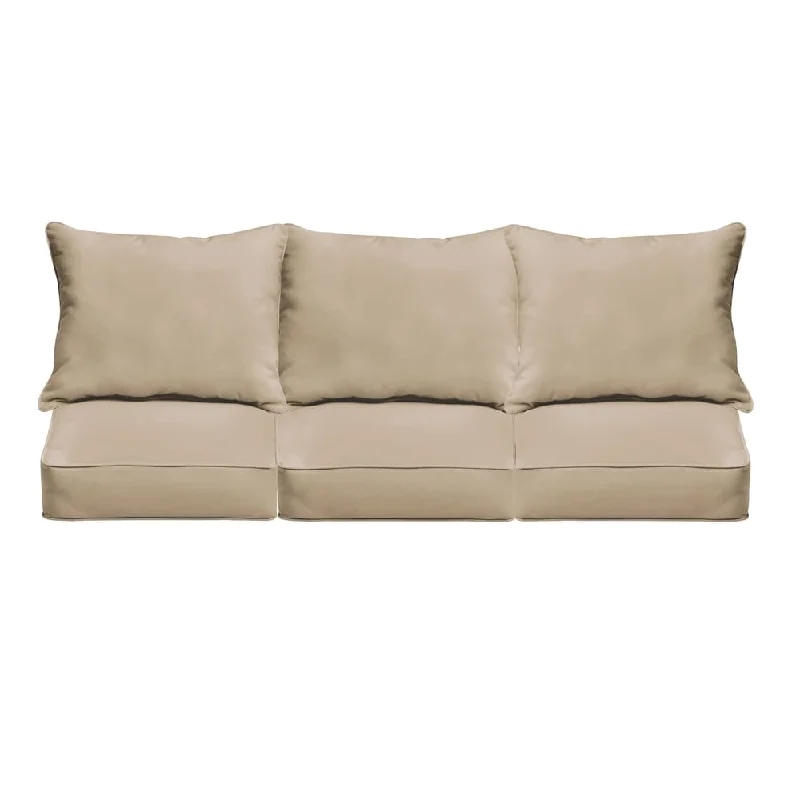 Sorra Home Sloane Beige Indoor/ Outdoor Corded Sofa Cushion Set