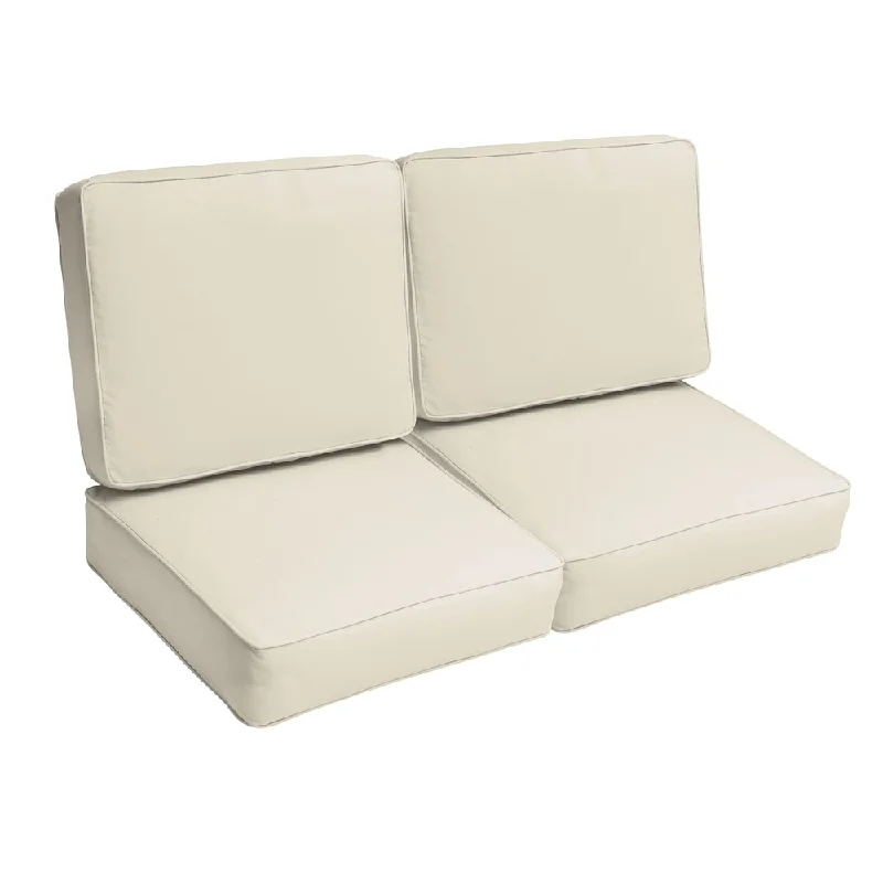 Sorra Home Sloane Ivory 47-inch Indoor/ Outdoor Corded Loveseat Cushion Set