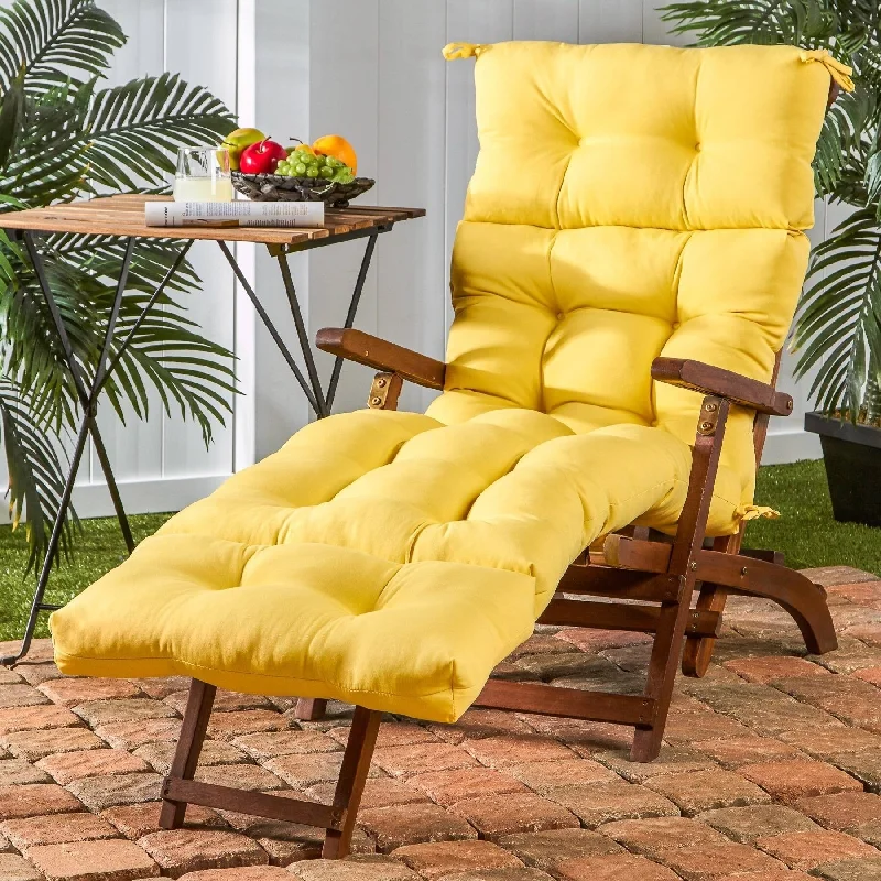 Sunbeam Yellow 72-inch Outdoor Chaise Lounger Cushion