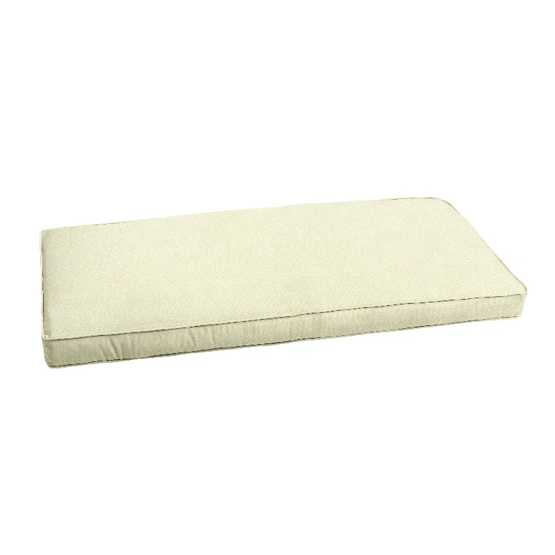 Sunbrella Canvas Ivory Indoor/ Outdoor Bench Cushion 37" to 48", Corded