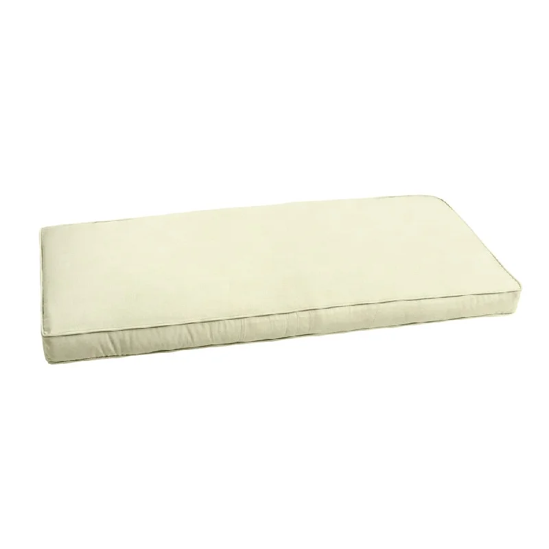 Sunbrella Canvas Ivory Indoor/ Outdoor Bench Cushion 55" to 60" by Humble + Haute