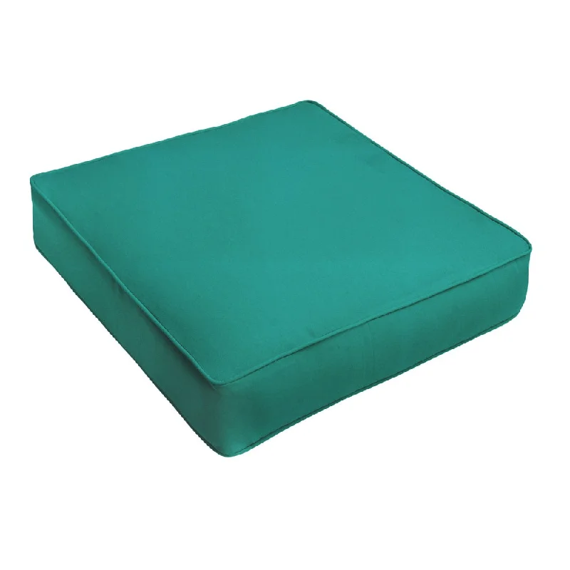 Sunbrella Canvas Teal Corded Indoor/ Outdoor Deep Seating Chair Cushion