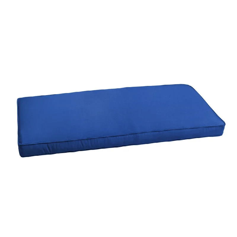 Sunbrella Canvas True Blue Indoor/ Outdoor Bench Cushion 55" to 60" by Sorra Home