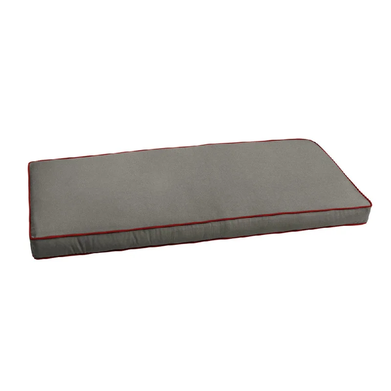 Sunbrella Charcoal Grey w/ Jockey Red Indoor/ Outdoor Bench Cushion 37" to 48"