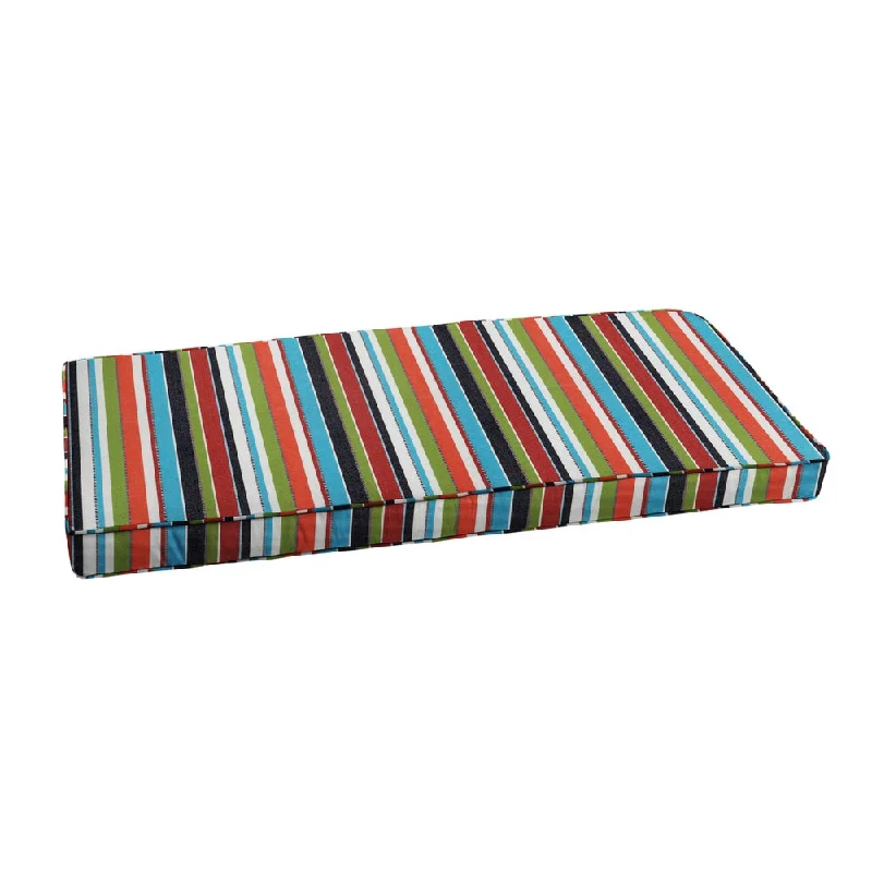 Sunbrella Colorful Stripe Indoor/ Outdoor Corded Bench Cushion