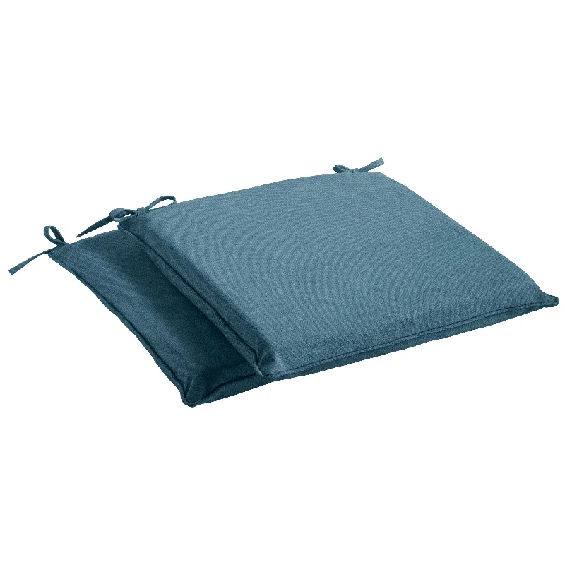 Sunbrella Denim Blue Indoor/Outdoor Chair Pad Set, Corded