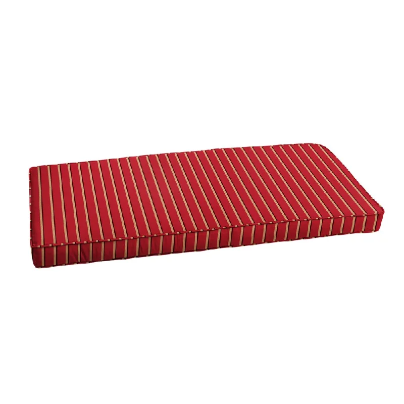 Sunbrella Red Gold Stripe Indoor/ Outdoor Bench Cushion 37" to 56"