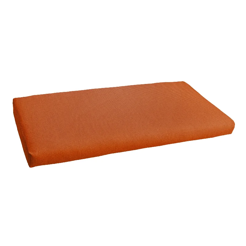 Sunbrella Rust Orange Indoor/Outdoor Bench Cushion - 48 in W x 19 in D