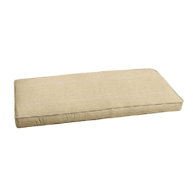 Sunbrella Textured Beige Indoor/ Outdoor Bench Cushion 37" to 48" by Sorra Home