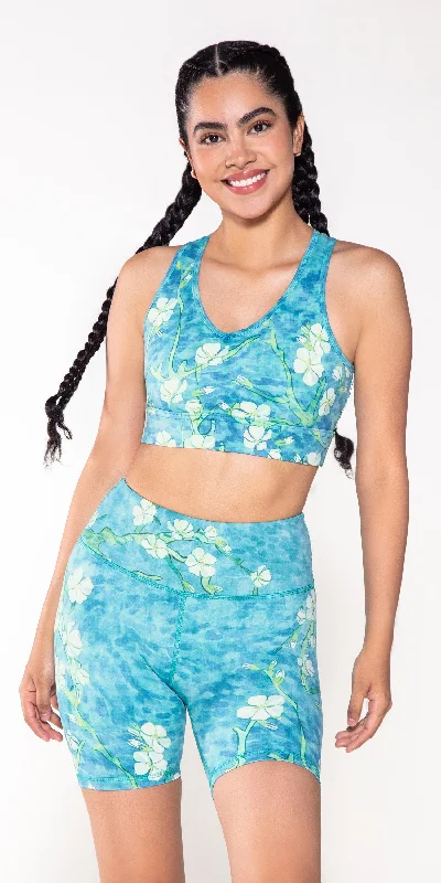 Almond Blossoms by Van Gogh - Free Form Sports Bra