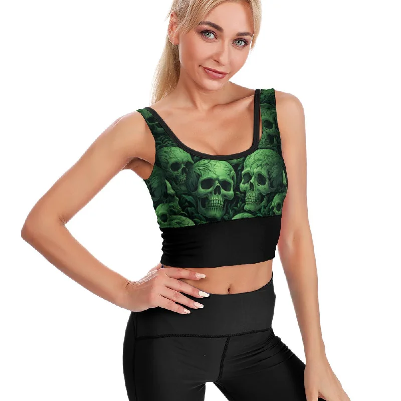 Green Skulls Yoga Vest