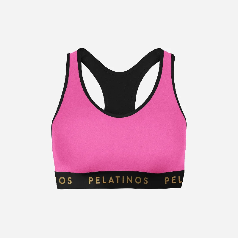 PeLatinos Gold Logo Fiesta - Sports Bra