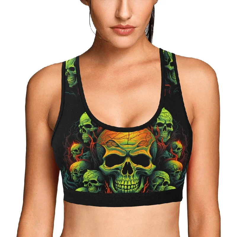 Poisonous Skulls Sports Bra