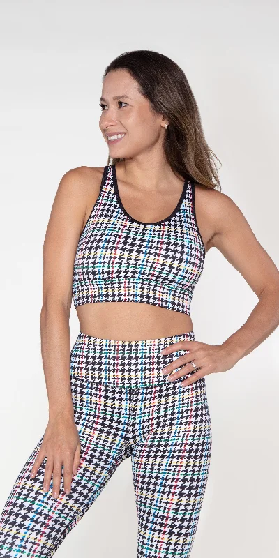 Prism Houndstooth - Sports Bra