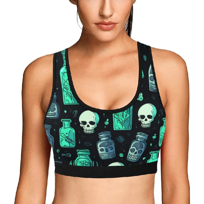 Skull Bottles Sports Bra