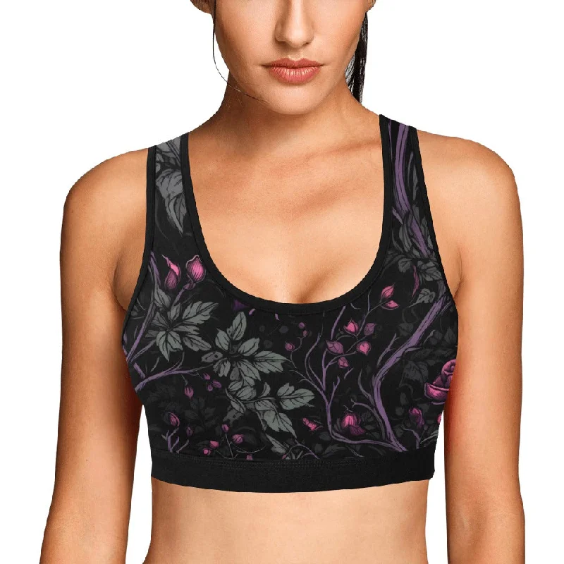 Vine And Rose Sports Bra